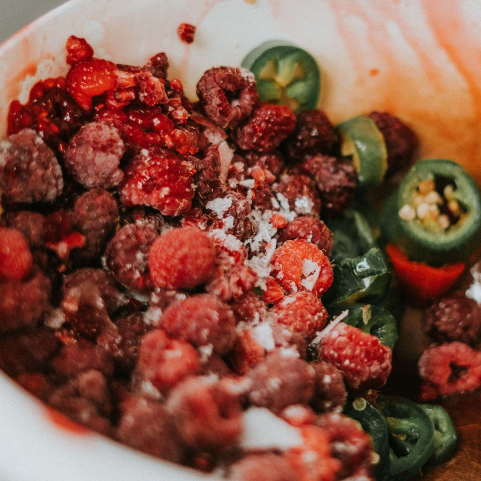 Raspberries and Jalapenos